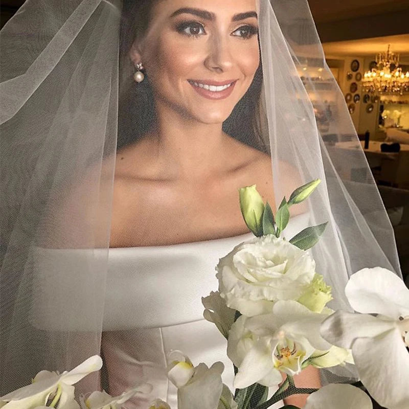 Satin Off the Shoulder Bridal Gown