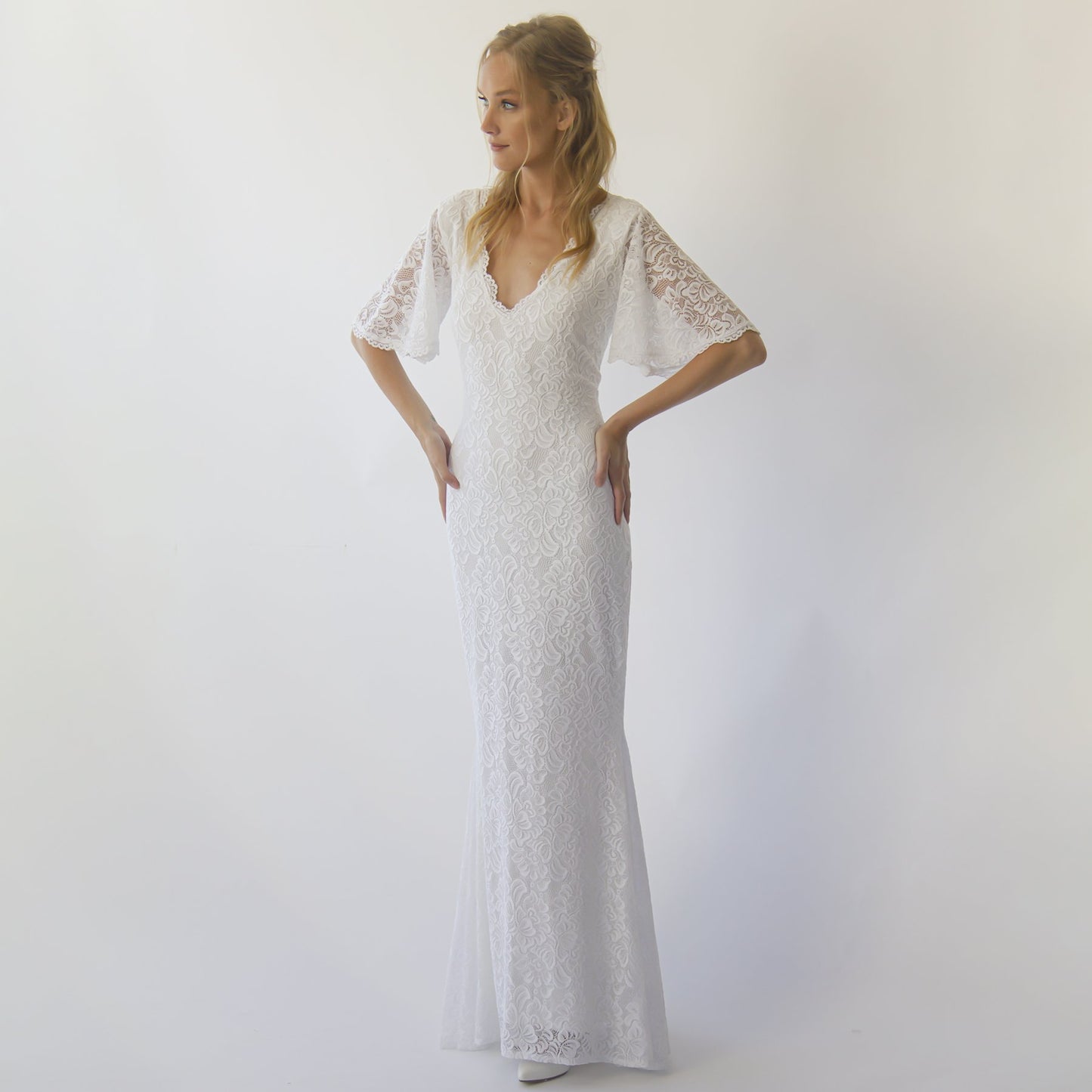 Bohemian Wedding Dress With Butterfly Sleeves
