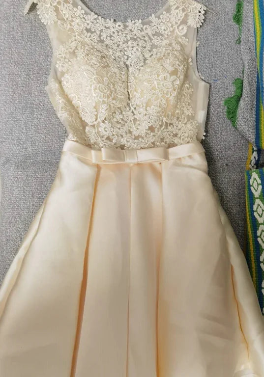 Backless A-Line Lace Party Dress