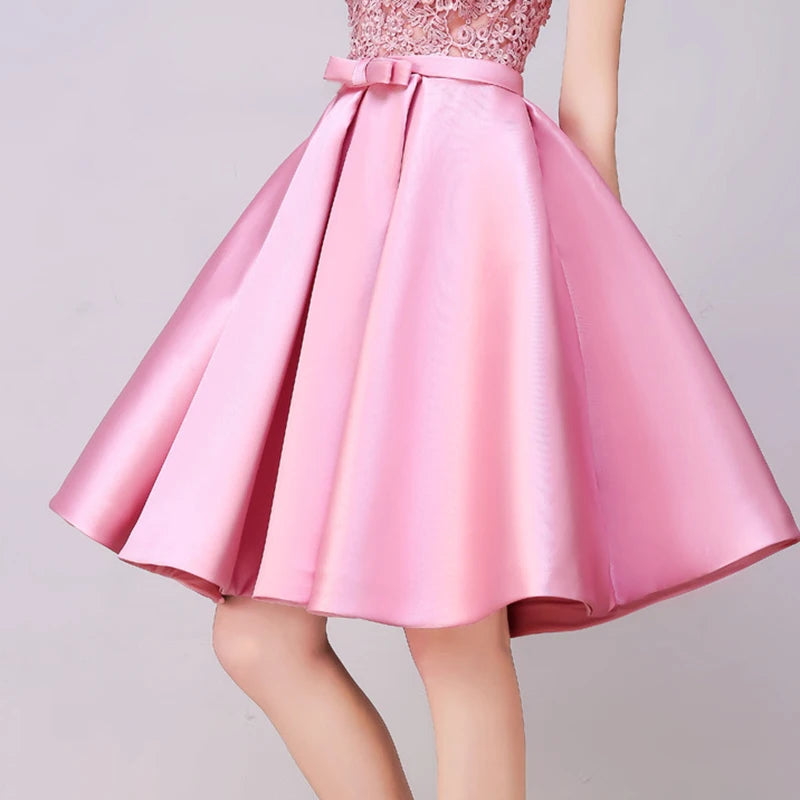Backless A-Line Lace Party Dress