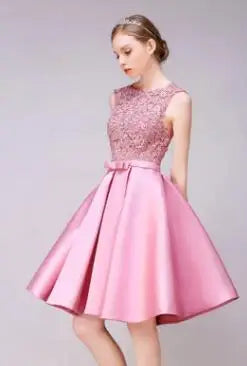Backless A-Line Lace Party Dress