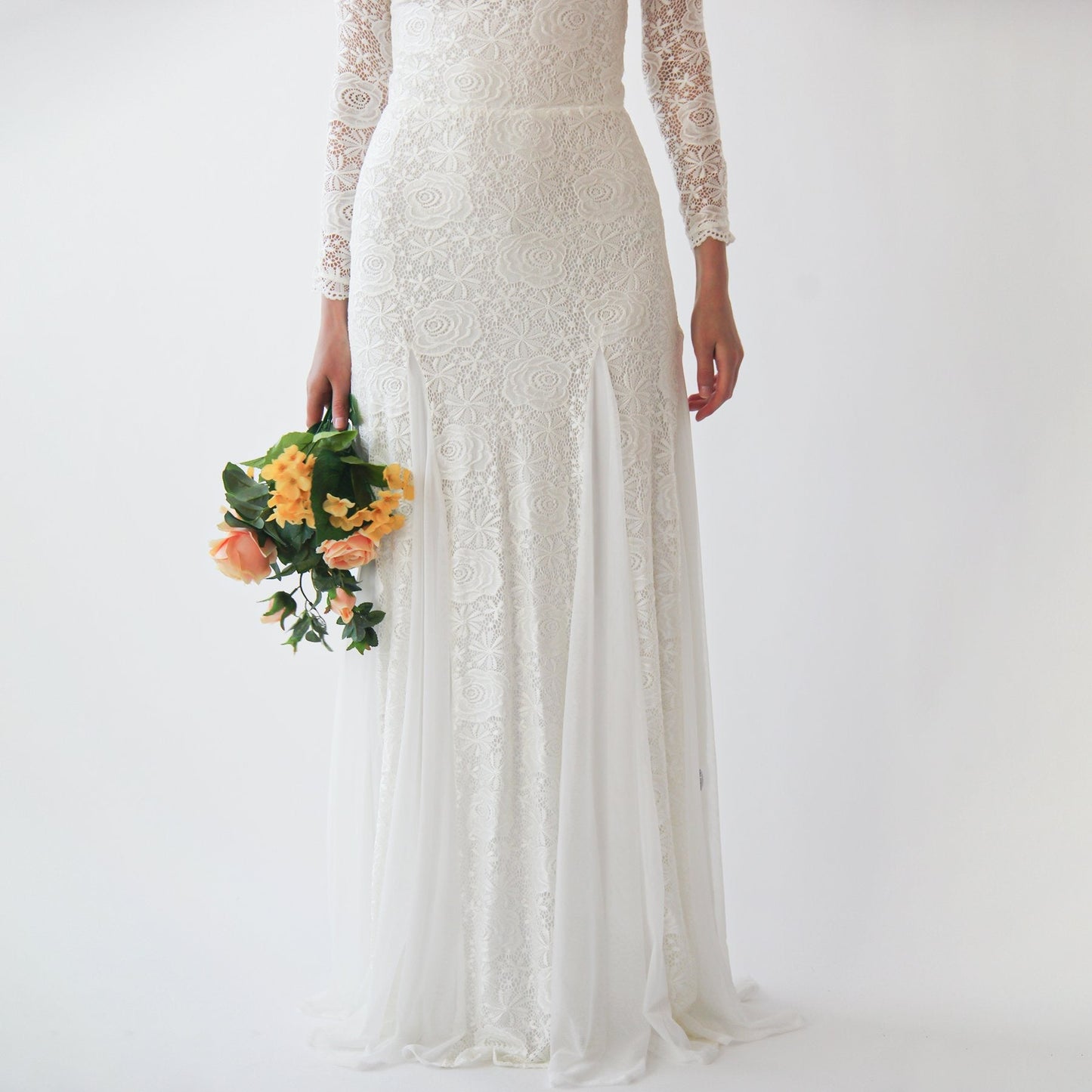 Ivory Off Shoulder Maxi Wedding Dress
