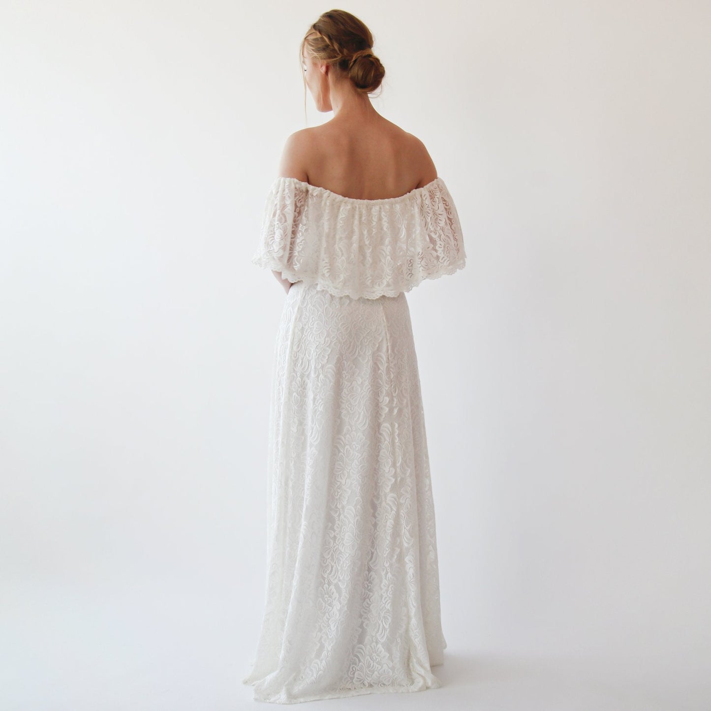 Boho Lace Off-Shoulder Pink Dress
