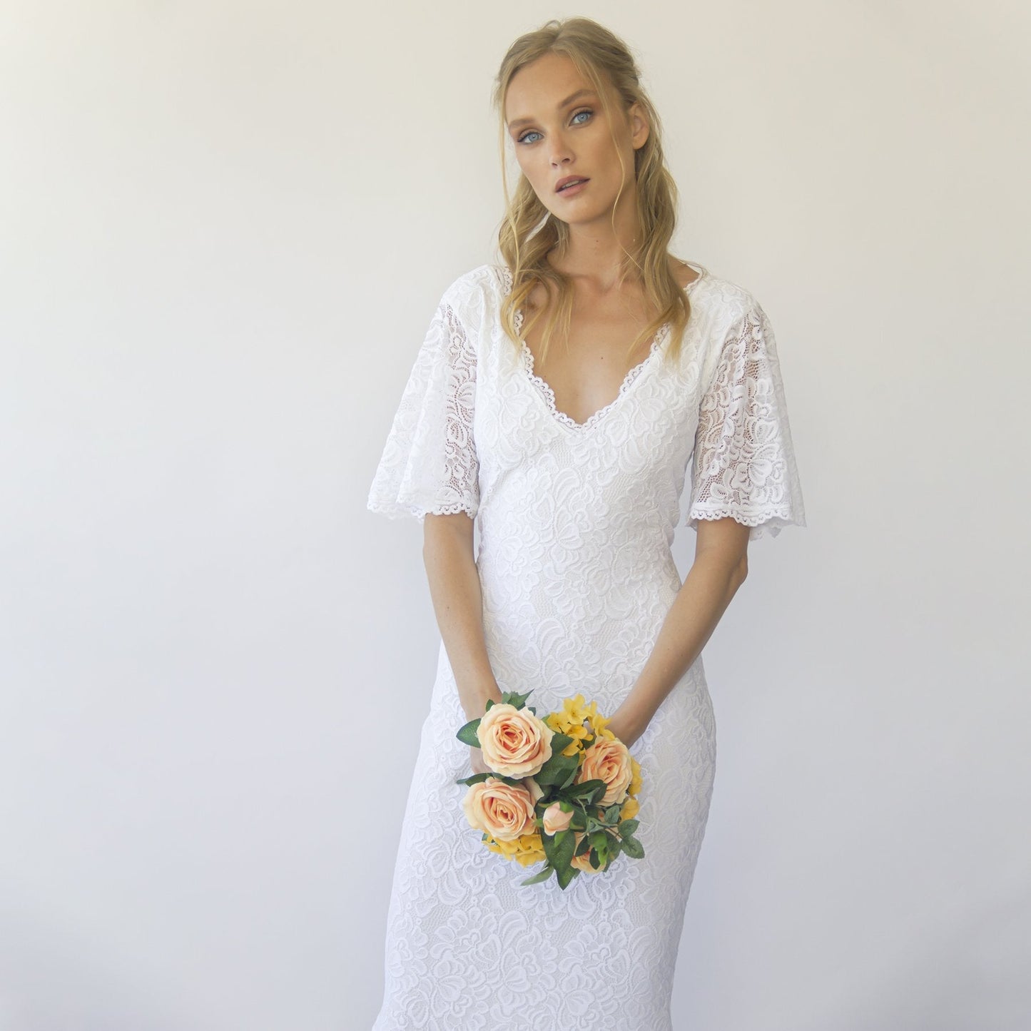 Bohemian Wedding Dress With Butterfly Sleeves