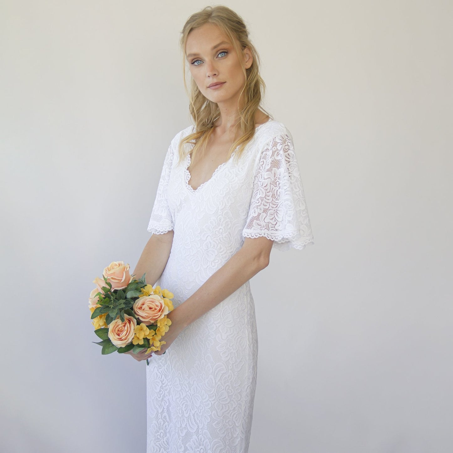 Bohemian Wedding Dress With Butterfly Sleeves