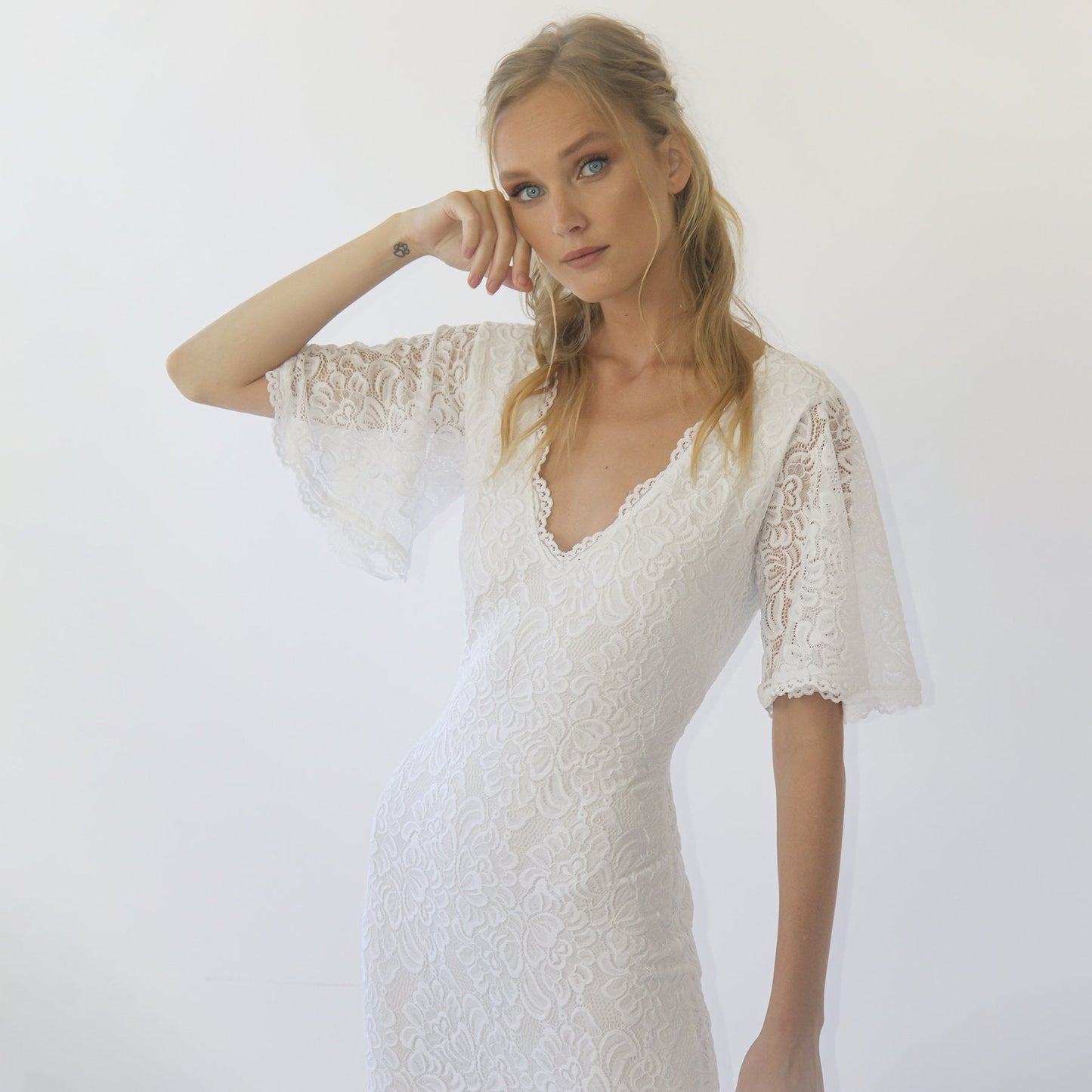 Bohemian Wedding Dress With Butterfly Sleeves