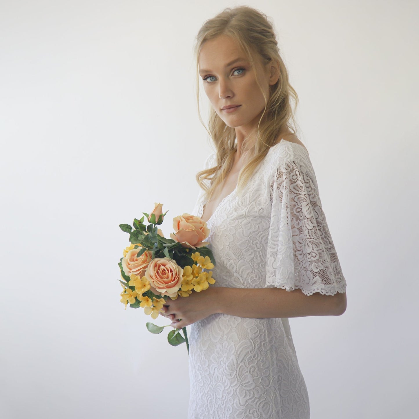 Bohemian Wedding Dress With Butterfly Sleeves