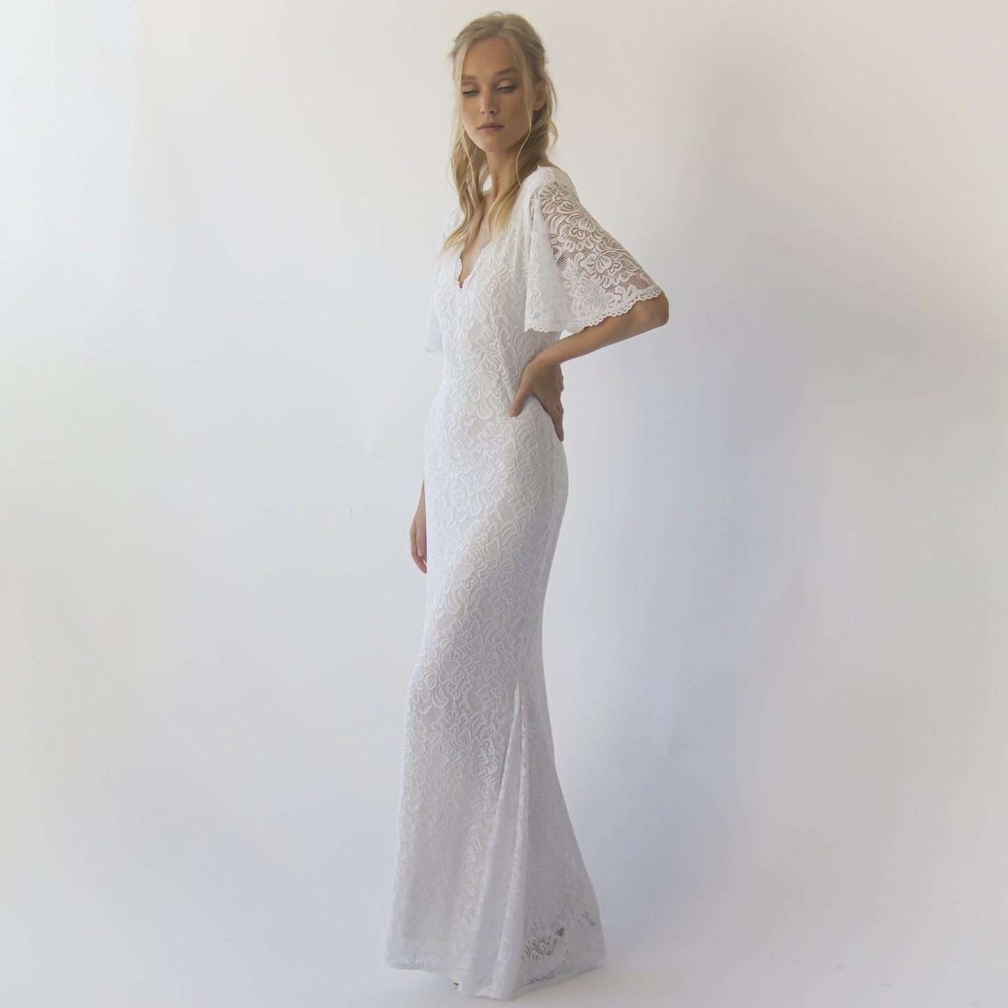 Bohemian Wedding Dress With Butterfly Sleeves