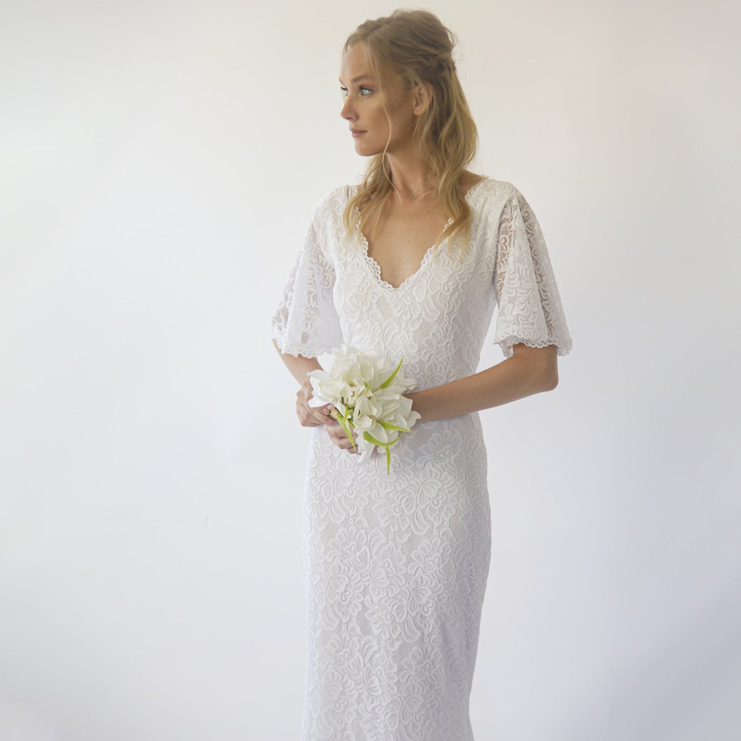 Bohemian Wedding Dress With Butterfly Sleeves