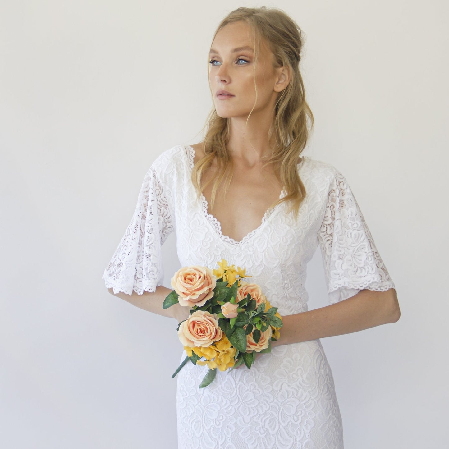 Bohemian Wedding Dress With Butterfly Sleeves
