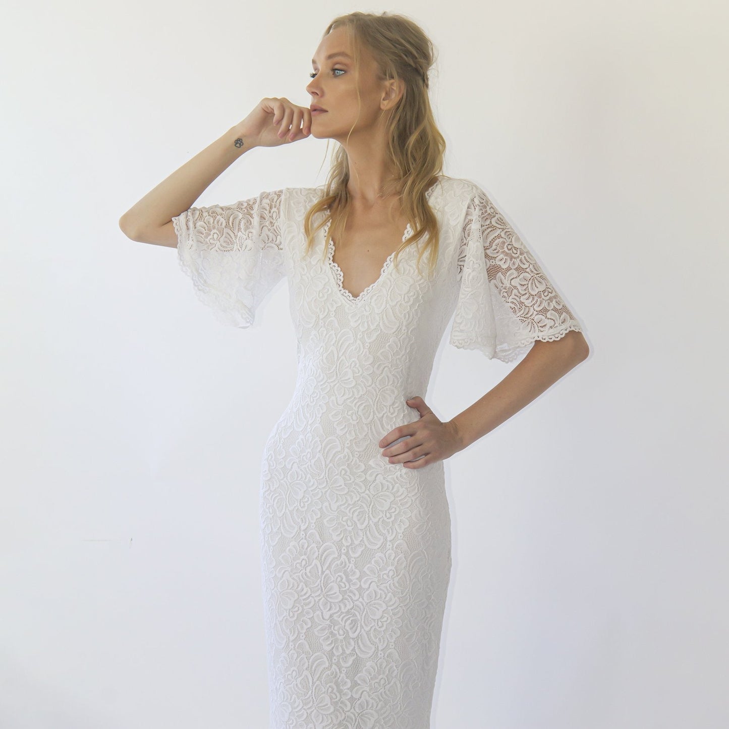 Bohemian Wedding Dress With Butterfly Sleeves