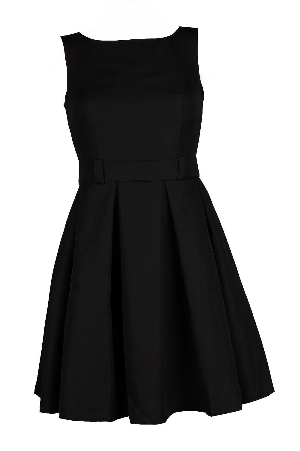 Black Cocktail Dress With Pleated Skirt