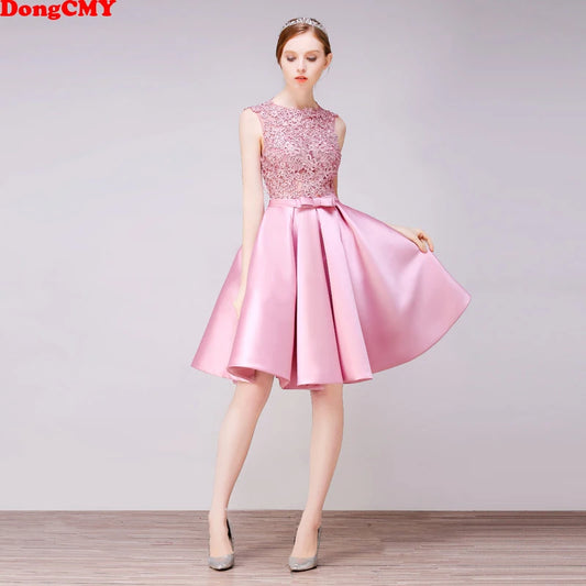 Backless A-Line Lace Party Dress