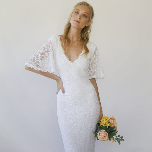 Bohemian Wedding Dress With Butterfly Sleeves